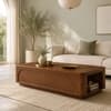Bromley Sheesham Wood Chevron Coffee Table in Walnut Finish