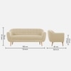 Colam Velvet 3 Seater Sofa in Cream Colour