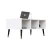 Hexa Engineered Wood Coffee Table With Storage And Open Rack In Frosty White