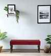 Idika Sheesham Wood Upholstered Bench In Walnut Finish