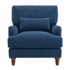 Dexter Boucle Fabric Lounge Chair in Blue Colour