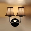 Devansh Dual Steel Metal Wallmounted Lamp With Beige Jute Shade