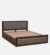 Dijon Sheesham Wood Queen Size Bed in Provincial Teak Finish With Box Storage 60x78 inches