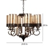 Eliante 6-Light Mild Steel Chandelier, Modern Hanging Ceiling Light Fixture For Living Room Or Dining Room