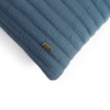 Stripes Steel Blue Quilted Knitted Cushion Cover  16X16 Inches