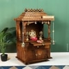 D'Dass Honey Finish Solid Sheesham Wooden Temple For Pooja