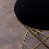 Classic Velvet Cross Metallic Stool in Black Color Set of 2