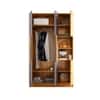 Hexa Red Wooden 4 Door Wardrobe with Hanging Space in Giant Wood and Slate Grey Colour