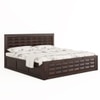 Diamond Box and Drawers Storage King Bed in Walnut Finish