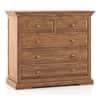 Tuscany Solid Wood Chest of 5 Drawers in Natural Teak Finish