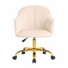 Doe Buck Aurora Modern Beige Luxury Velvet Office Chair