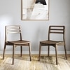 Dane Solid Wood Dining Chair Set of 2 in Danish Walnut Finish