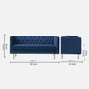 Caraven Fabric Sofa (Navy Blue)