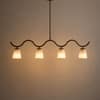 Kaze Handicrafted Linear Chandelier in Golden and White Colour