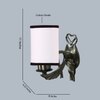 Devansh Metal Electric Wall Light in Antique Gold Colour with White & Black Shade Count of 1 Light