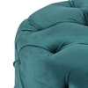 Dallas Solid Wood Ottoman Pouffee in Turquoise Sea Velvet