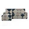 Left Aligned 2 Seater Left Aligned Chaise Navy Cubes Sofa Cover