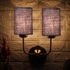 Devansh Metal Electric Wall Light in Gold Colour with Blue Shade Count of 2 Lights