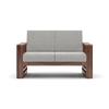 Parson 2 Seater Wooden Sofa In Teak Finish (Vapour Grey)
