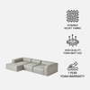 Elegantedge Wood Right Aligned 3-Seater With Upholstery Non Storage Sofa In Grey Colour