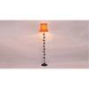Donovan Orange Fabric Floor Lamp with Black Iron Base