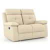 Raphael Leatherette Two Seater Manual Recliner in Off White Colour