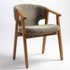 Cleffy Solid Wood Dining Chair in Brown Colour