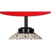 Nayeli Red cotton Glass Table lamp with Iron Base