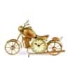 Desert Art Metal Handpainted Golden Bike Table Clock Showpiece