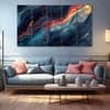 The Castle Decor Marble Abstract Art Wall Painting Wooden Framed  Painting 27x48 Inch Style 6
