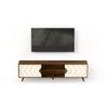 Wilbrome Engineering Wood Floor Standing TV Entertainment Unit Set Top Box Stand/TV Cabinet with Shelves for Books & Décor Display Unit, Upto 75 Inches (Brown Maple & White)