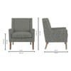 Leston Printed Human Canvas Fabric Lounge Chair in Green Colour