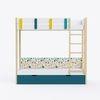 Pine Tree Single Size Bunk Bed In White & Teal Colour