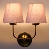 Devansh Metal Electric Wall Light in Gold Colour with Orange Shade Count of 2 Lights