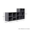 Hexa Engineered Wood Bookshelf Multipurpose Storage Rack in Slate Grey Colour