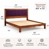 Linea Solid Wood Queen  Size Upholstered Bed Without Storage (Provincial Teak Finish, Purple Colour)