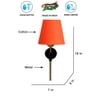 Devansh Metal Electric Wall Light in Black Colour with Orange Shade Count of 1 Light