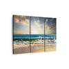 Truss Pcs Blue Beige Ocean Beach Sunset Printed Framed Canvas Wall Prints Set of 3 Multicolor Matte