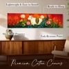 Modern Pichwai Kamdhenu Cow Canvas Wall Art 12 x 46 Inch