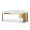 Riva Organic Metal And White Banswara Coffee Table In Brushed Gold Finish