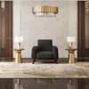Granada Premium 1 Seater Fabric Sofa in Stone Grey Velvet Colour