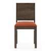 Atlas Solid Wood Dining Chair in Danish Walnut Finish & Burnt Orange Colour - Set of 2