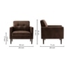 Clark PU Leather Armchair in Dark Brown