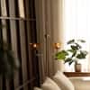 Lior Handicrafted Floor Lamp in Antique Silver Brass finish and Amber Colour