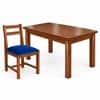 Globally Indian Sarala Solid Sheesham Wood 4 Seater Dining Table Set 4 Chairs Navy Blue