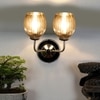 Devansh Steel Electric Wall Light in Steel Colour with Lavender Shade Count of 2 Lights