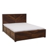 Kingsbury Solid Wood Queen  Size Bed With Hydraulic Storage (Provincial Teak Finish)