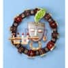 Desert Art Metal Handpainted Lord Krishna Wall Hanging in White Colour