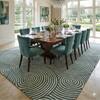 Presto Blue Geometric Hand Tufted Wool Carpet 5X7 Feet