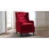 Louis Solid Wood One Seater Manual Recliner in Maroon Colour